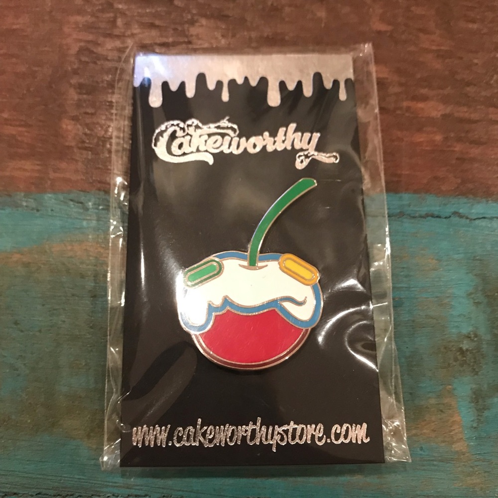 NWT Cakeworthy Frosted Cherry Pin
